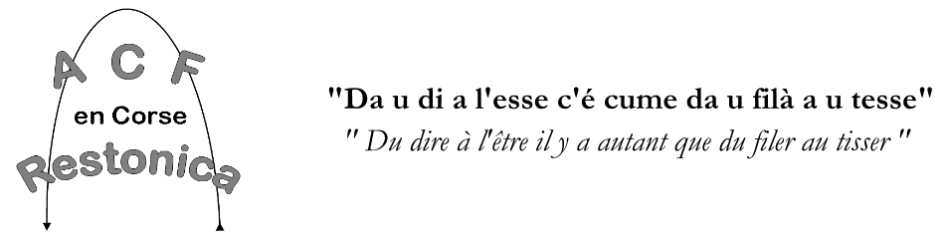 Bandeau avec Logo ACF et texte en français et en corse