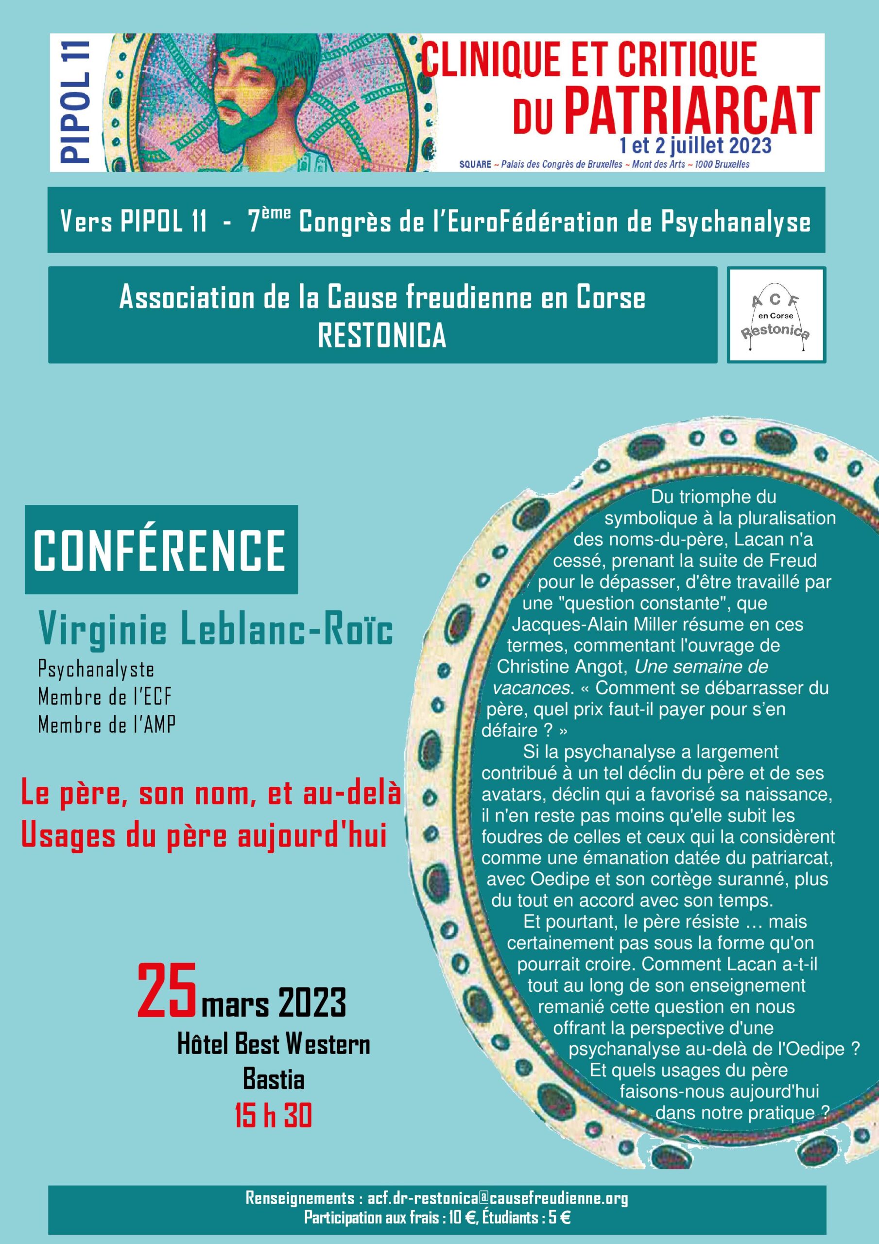 Conférence Virginie Leblanc-Roïc – 25 mars 2023